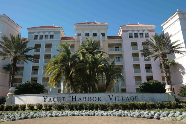 yacht harbor building entrance straight